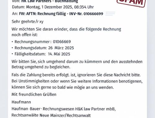 Rechnung Spam Mail im Umlauf