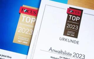 Focus TOP-Kanzlei in 2023 im Verkehrsrecht